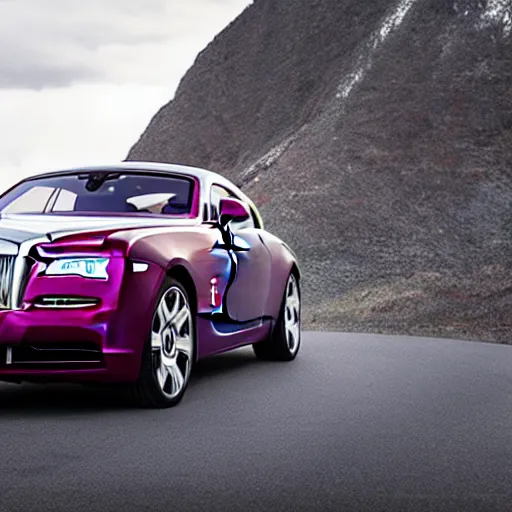 Image similar to rolls royce wraith with jet engine attached driven by muscular balding man