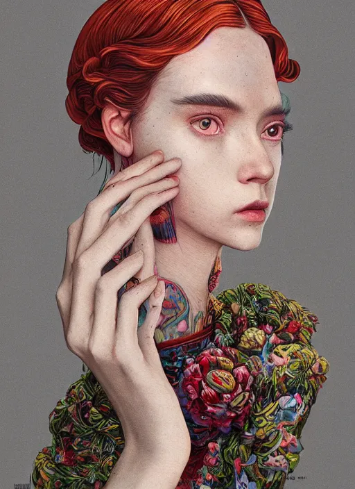 Image similar to fashion portrait :: by Martine Johanna and Simon Stålenhag and Chie Yoshii and Kenneth Willardt and wlop and Casey Weldon :: ornate, dynamic, particulate, rich colors, intricate, harper's bazaar, elegant, highly detailed, centered, artstation, smooth, sharp focus, octane render, 3d