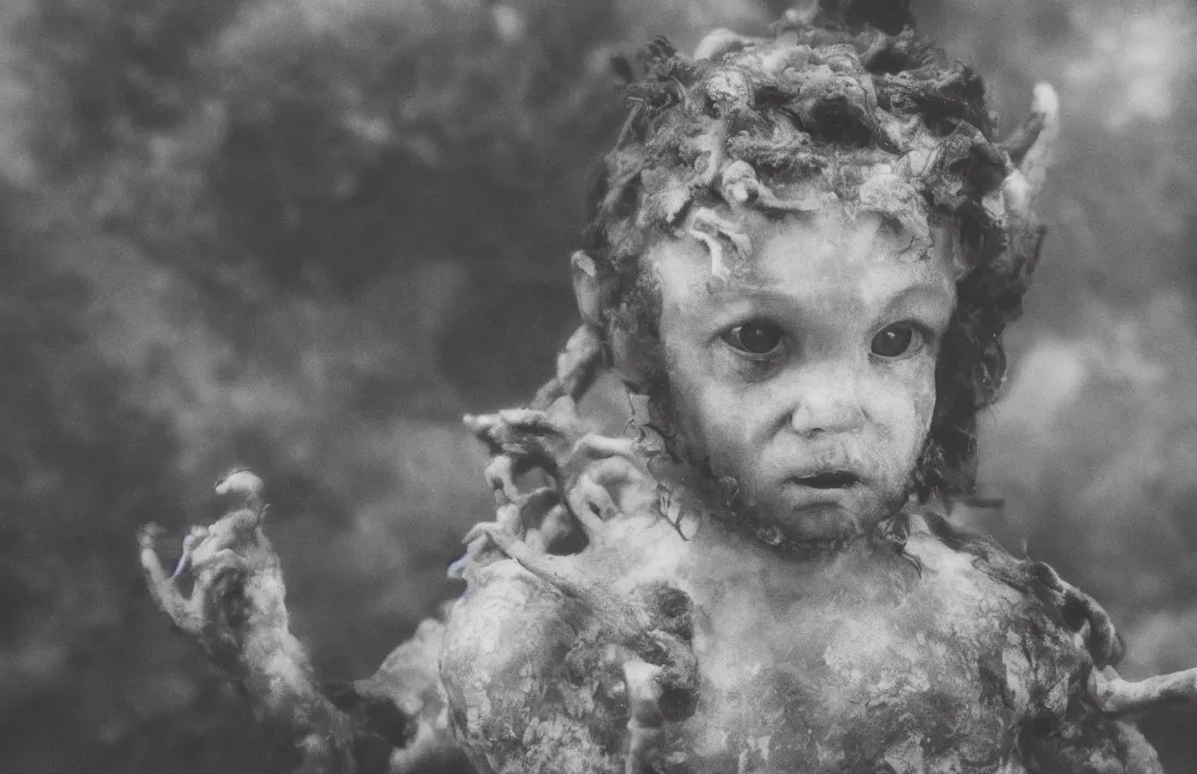 Image similar to a jocund baby faun intact flawless ambrotype from 4 k criterion collection remastered cinematography gory horror film, ominous lighting, evil theme wow photo realistic postprocessing luxury salt tank aquarium imbued with a veiled mysticism render by christopher soukup directed by kurosawa