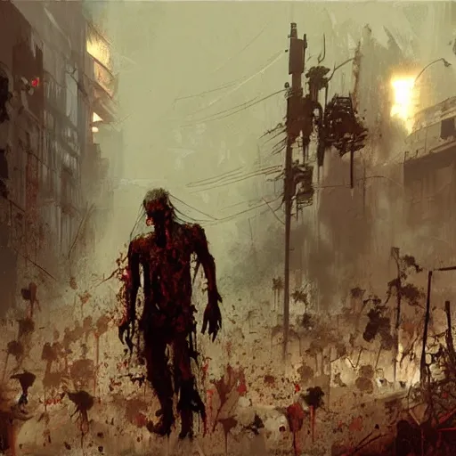 Image similar to zombie apocalyptic, craig mullins