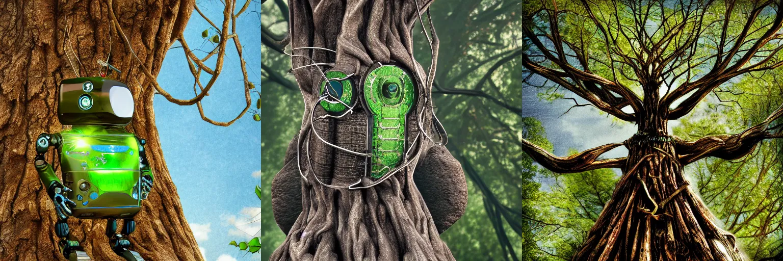 Prompt: robot tree, high detail, hd, 4k, 8k