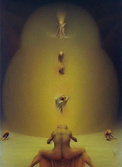 Image similar to the nine spheres of heaven from dante's divine comedy. highly detailed painting by zdzisław beksinski and henry fuseli. 8 k