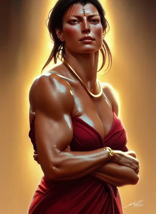 Prompt: portrait of cindy landolt, jewelry, greek, ruby, intricate, headshot, highly detailed, digital painting, artstation, concept art, sharp focus, cinematic lighting, illustration, art by artgerm and greg rutkowski, alphonse mucha, cgsociety