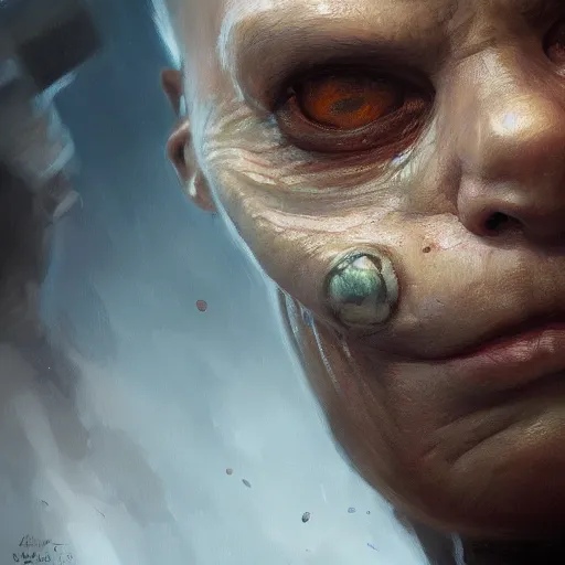 Image similar to closeup portrait of the innsmouth look, painted by stanley lau, painted by greg rutkowski, painted by stanley artgerm, digital art, trending on artstation