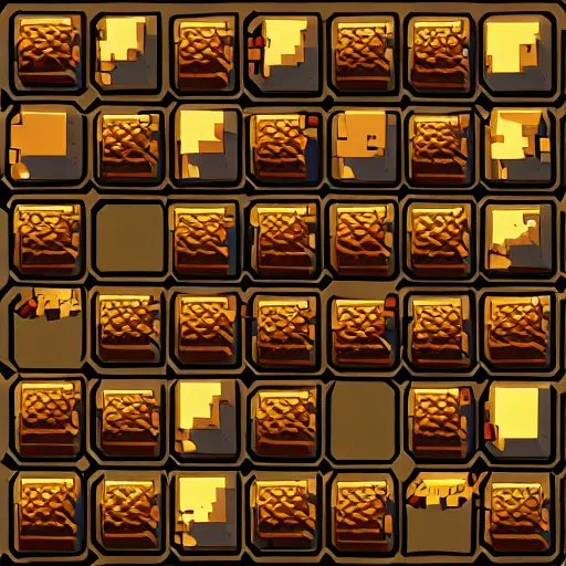 Prompt: treasure chest, fantasy, top - down game grid sprite, highly detailed, dynamic shadows, 4 k