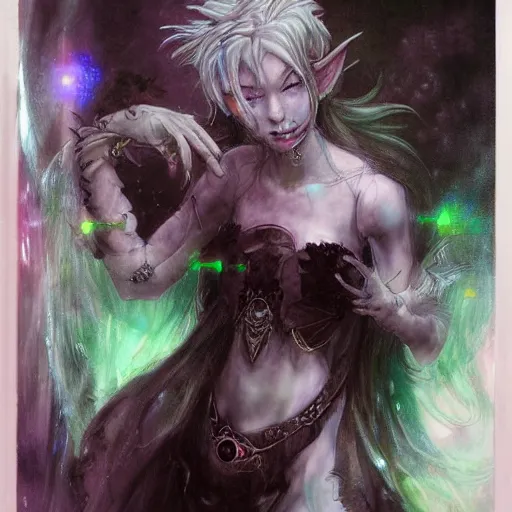 Image similar to Portrait of ethereal goblin princess by Yoshitaka Amano