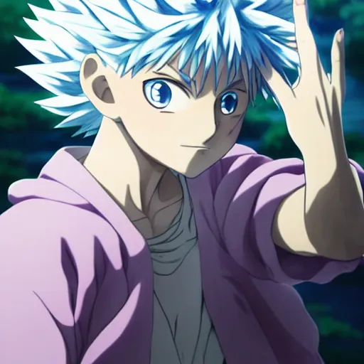 Image similar to portrait of a killua zoldyck ( hunter x hunter ), anime fantasy illustration by makoto shinkai and tomoyuki yamasaki, madhouse, ufotable