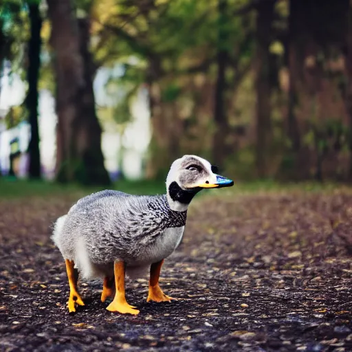 Image similar to hybrid of a duck and a dog, 35mm, F1.8