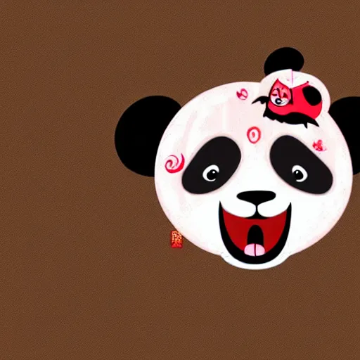 Prompt: a character design of a cute panda with a chinese lion dance head, chinese style, trend, cartoon 2 d style illustration