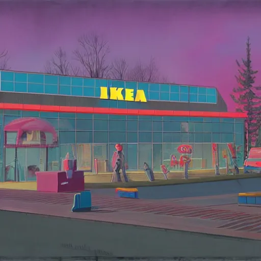 Prompt: ikea in the style of simon stalenhag,