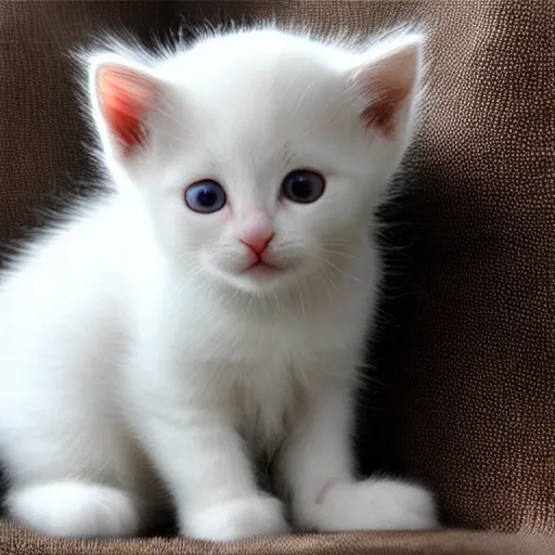 Prompt: white kitten shaped like a ball