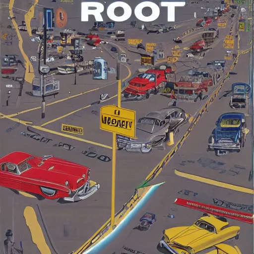 Prompt: history of route 6 6, idea magazine cover story 2 0 3 3, 8 k highly detailed, moma museum