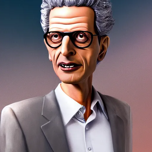 Image similar to jeff goldblum as rick from rick and morty, photography, realistic, artstation, high quality, ultra-detailed