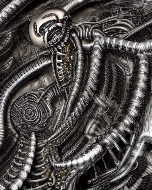 Image similar to balenciaga track by hr giger, biomechanical, 4 k, hyper detailed