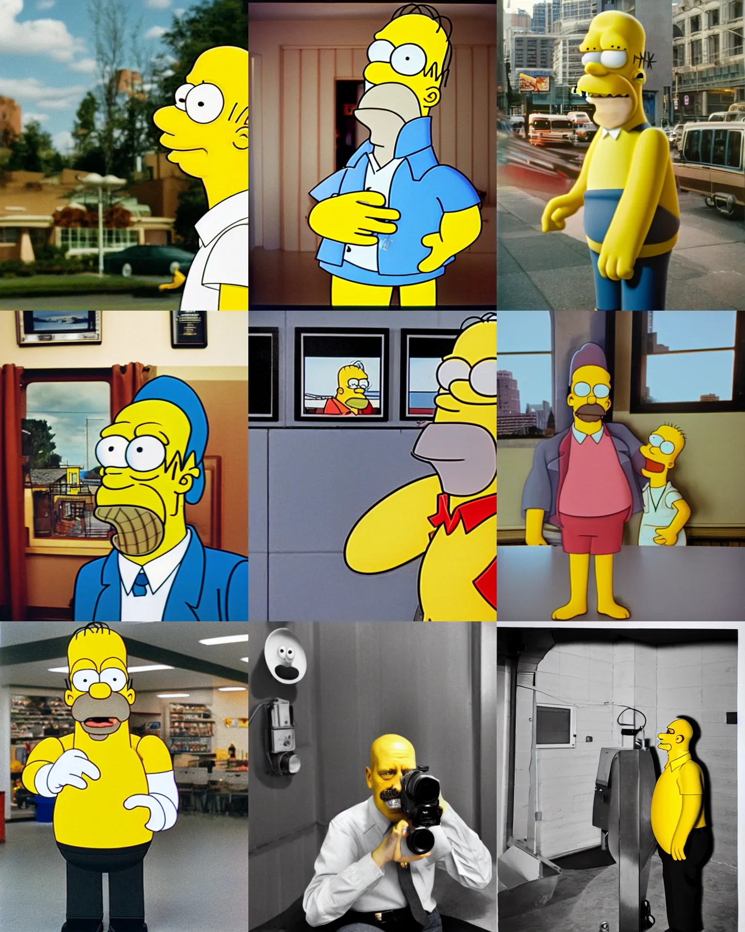 Prompt: Real-life Homer Simpson, 35mm photography