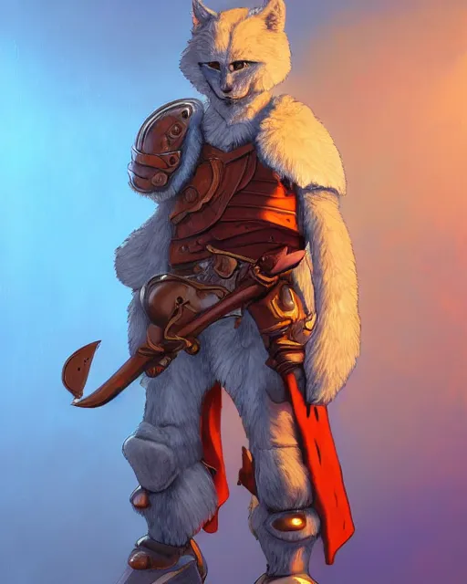 Prompt: a oil painting full body character portrait of a humanoid furry paladin / cleric in the style of moebius in the style of leonard boyarsky trending on artstation deviantart pinterest furaffinity detailed photorealistic highlights and shadow hd 8 k post - processing high resolution