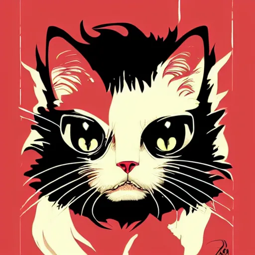 Image similar to delirium anime cat face portrait by petros afshar, tom whalen, laurie greasley, by greg rutkowski