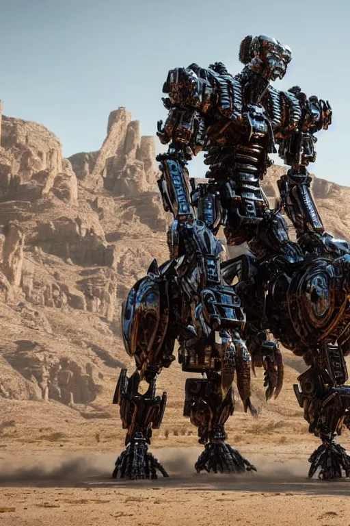 Prompt: cinematic still in westworld and machine - warrior - 5, intricate ornate humanoid mecha warrior,