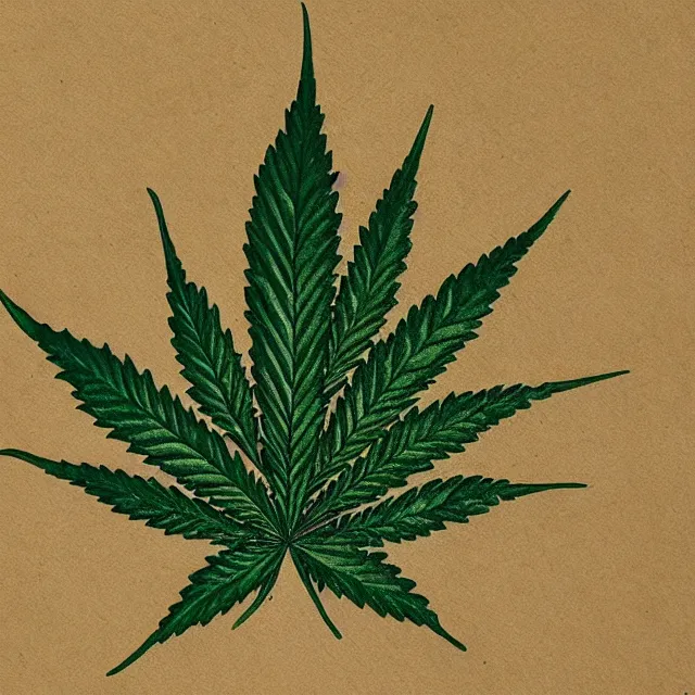 Prompt: cannabis leaf with a face, colored pencil illustration