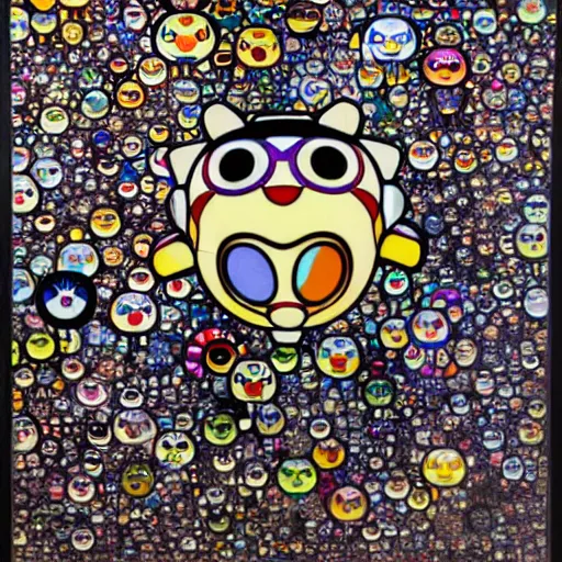 Image similar to cyberpope nocturne, takashi murakami