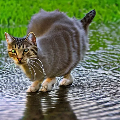 Image similar to a feline duck - cat - hybrid, animal photography, wildlife photo