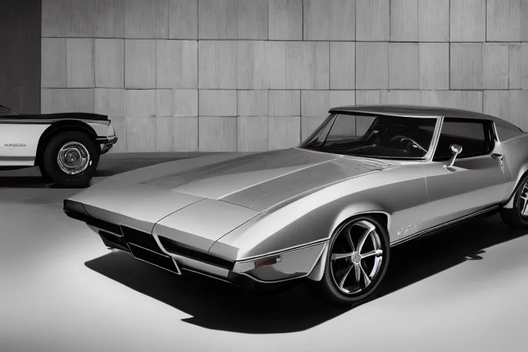 Prompt: new vehicle, wide body, intricate, elegant, highly detailed, smooth, sharp focus, art style from Polestar 1 and Corvette C 1969
