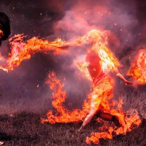 Prompt: the world on fire after a gender reveal went wrong, 4 k, ultra realistic photo