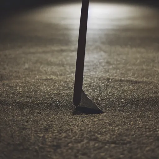 Prompt: medium shot of a sword on the ground. ( museum picture, 4 k )