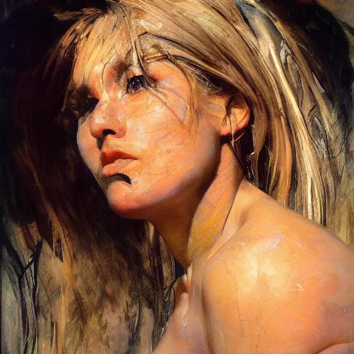 Image similar to godges beautifull woman, that i want to cry, hyperrealism vrubel