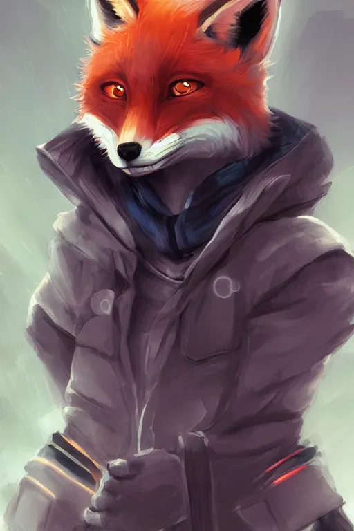 Image similar to a fox fursona, trending on artstation, by kawacy, furry art, digital art, cyberpunk, high quality, backlighting