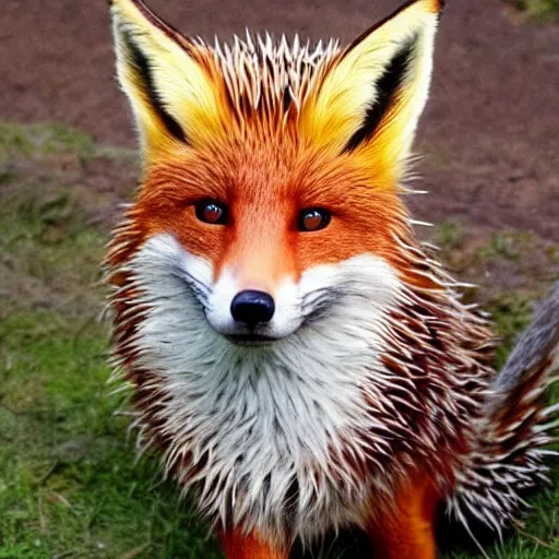 Prompt: Tonic, the fox who's a hedgehog meant to look like a fox, ultrarealistic