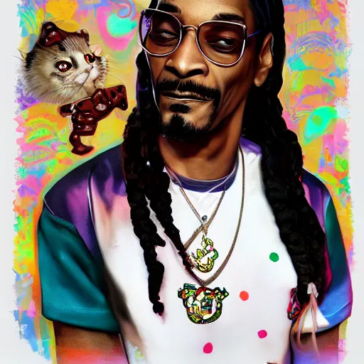 Image similar to Snoop Dog as a Hello Kitty, by Stanley Artgerm Lau, WLOP, Rossdraws, James Jean, Andrei Riabovitchev, Marc Simonetti, Yoshitaka Amano, ArtStation, CGSociety,