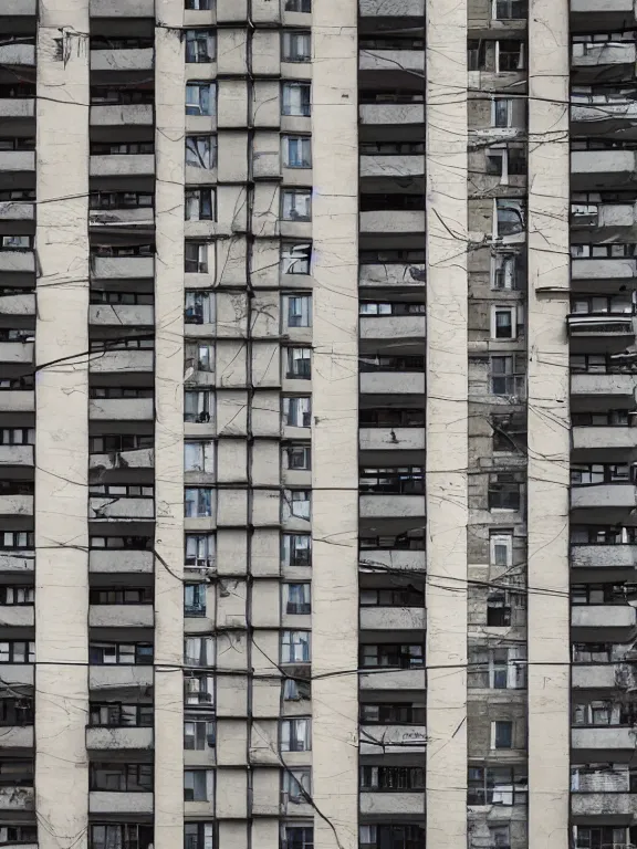 Image similar to Photo of Soviet apartment building, full object