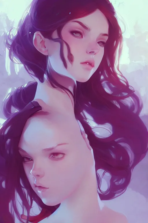 Image similar to portrait of barbara palvin, ambient lighting, 4 k, lois van baarle, ilya kuvshinov, rossdraws, alphonse mucha, jung gi kim, artstation