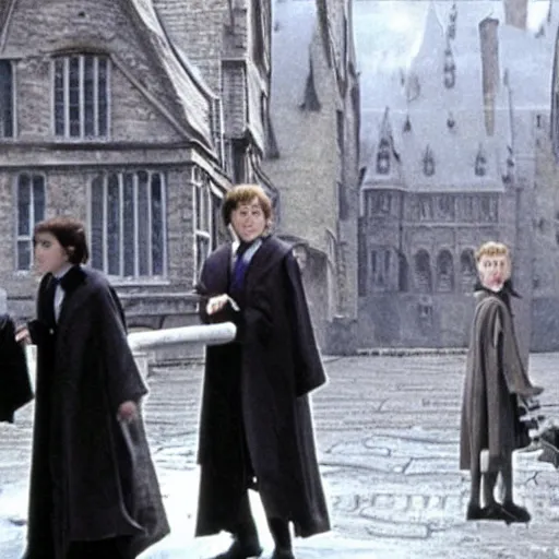 Prompt: a still from a Harry Potter movie made in the 1960s