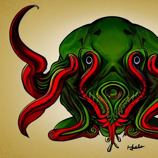 Prompt: Toon stylized cthulhu, Trending on artstation , HD quality