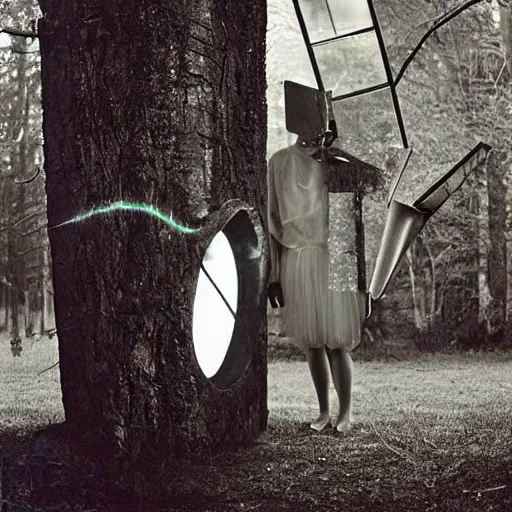 Image similar to A photograph. A rip in spacetime. Did this device in his hand open a portal to another dimension or reality?! by Tim Walker tender