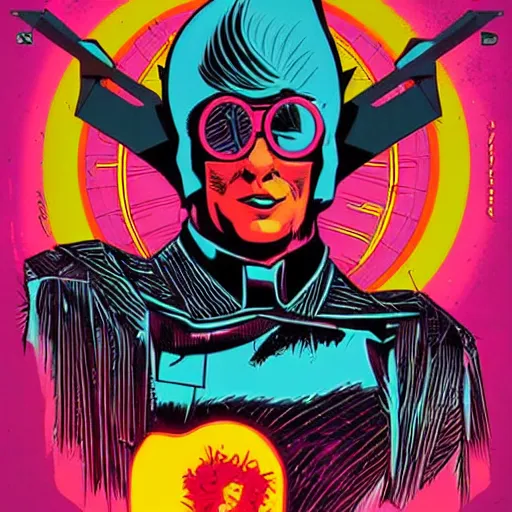 Image similar to retro futurist illustration art by butcher billy