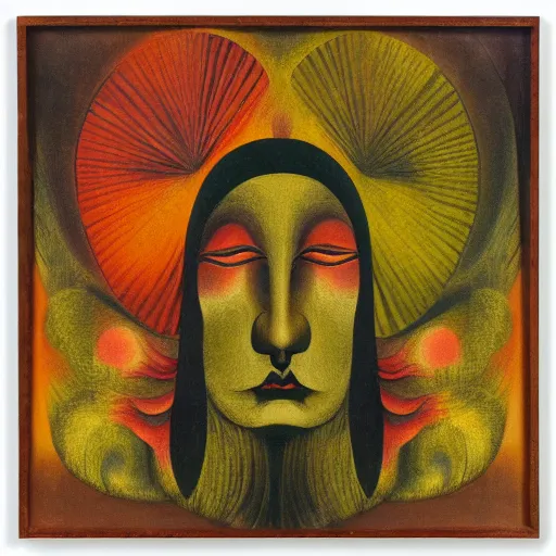 Image similar to floral face portrait by leonetto cappiello and wojciech siudmak and ernst fuchs, anni albers, oil on canvas