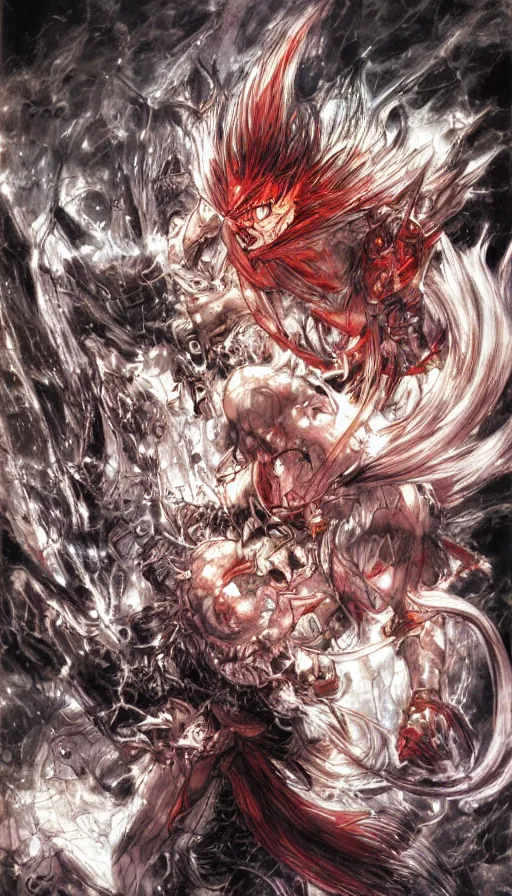 Prompt: rage, by yoshitaka amano,