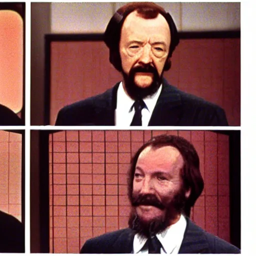 Image similar to stills of theologian John Calvin on the tv game show Match Game (1974)