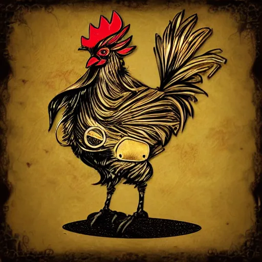 Prompt: anime steam punk chicken with laser beams