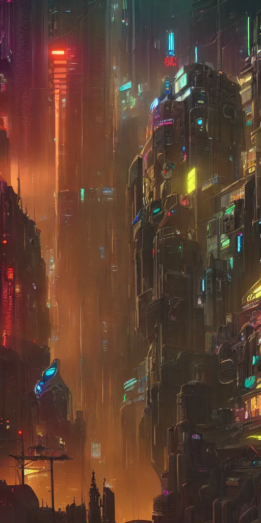 Image similar to ultra detailed, photorealistic cyberpunk city with characters, poster, sci fi, cybernetic, wires, robotics, by alfons maria mucha, dark, high detailed, 4 k, hd, high quality