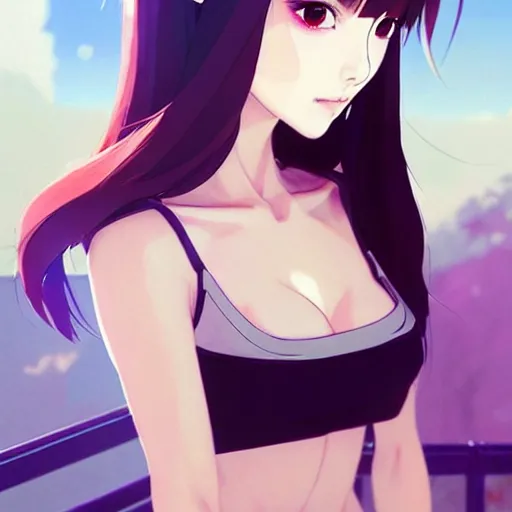 Prompt: a beautiful young japanese natalie portman alluring instagram model in crop top, large chest, by guweiz and wlop and ilya kuvshinov and artgerm, aesthetic, gorgeous, gapmoe yandere grimdark, trending on pixiv fanbox, painted by greg rutkowski makoto shinkai takashi takeuchi studio ghibli, akihiko yoshida