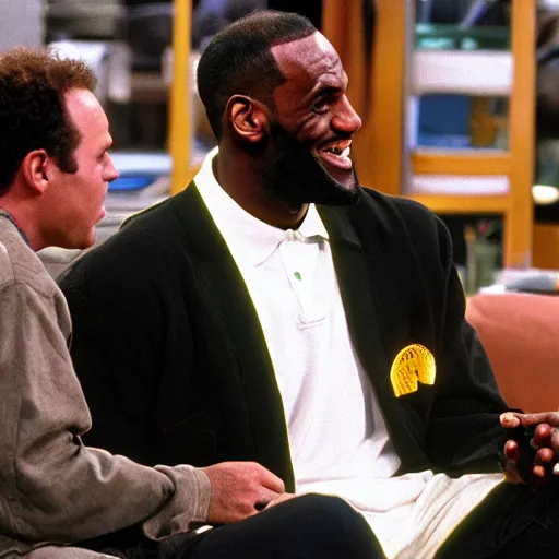 Prompt: lebron james guesting on an episode of seinfeld