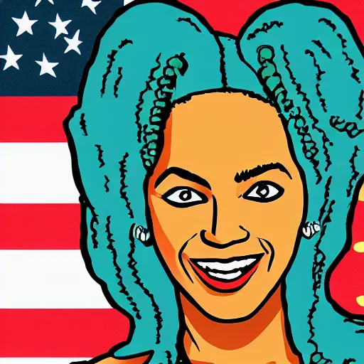 Image similar to beyonce in the style of dan parent, comic book