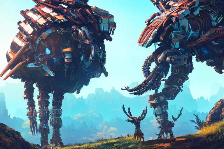 Image similar to bristleback machine mecanical creature robot of horizon forbidden west horizon zero dawn bioluminiscence global illumination ray tracing hdr fanart arstation by ian pesty and alena aenami artworks in 4 k