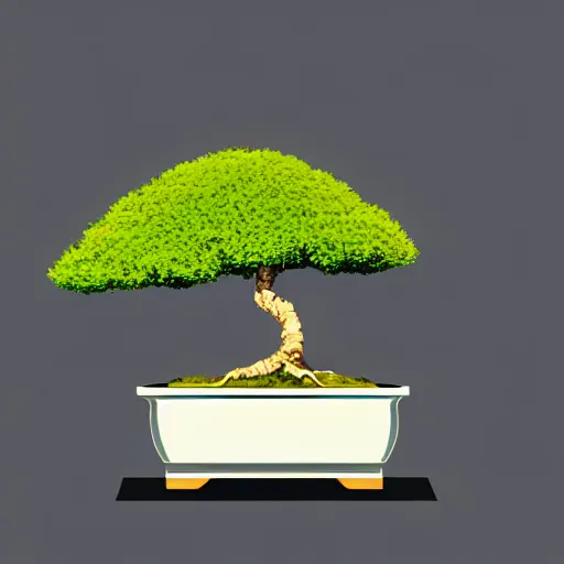 Image similar to bonsai tree but minimalistic concept art by frank stella gilleard james whalen tom, colorful, soft light, trending on artstation, minimalism
