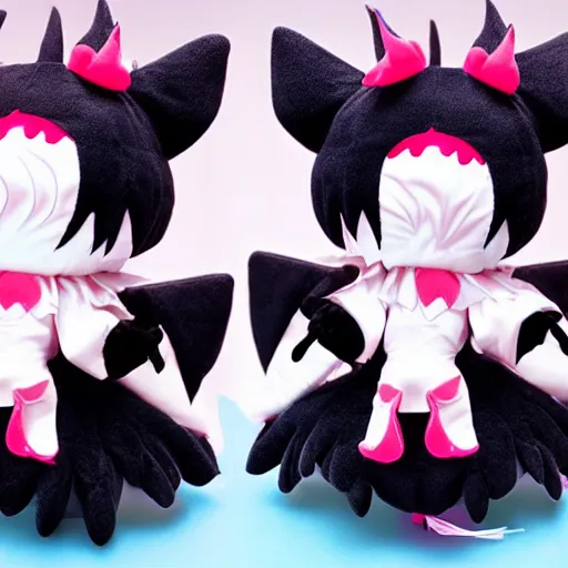 Prompt: cute fumo plush of an extremely cursed dark witch magical girl