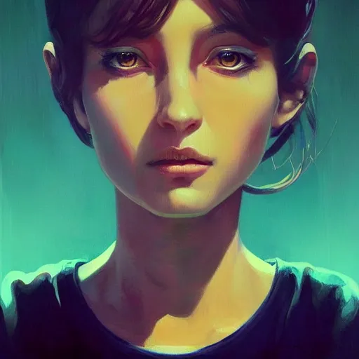 Image similar to a potrait of an alien with big eyes, scary - face, realistic shaded perfect face, fine details. night setting. realistic shaded lighting poster by ilya kuvshinov katsuhiro, magali villeneuve, artgerm, jeremy lipkin and michael garmash, rob rey and kentaro miura style, trending on art station